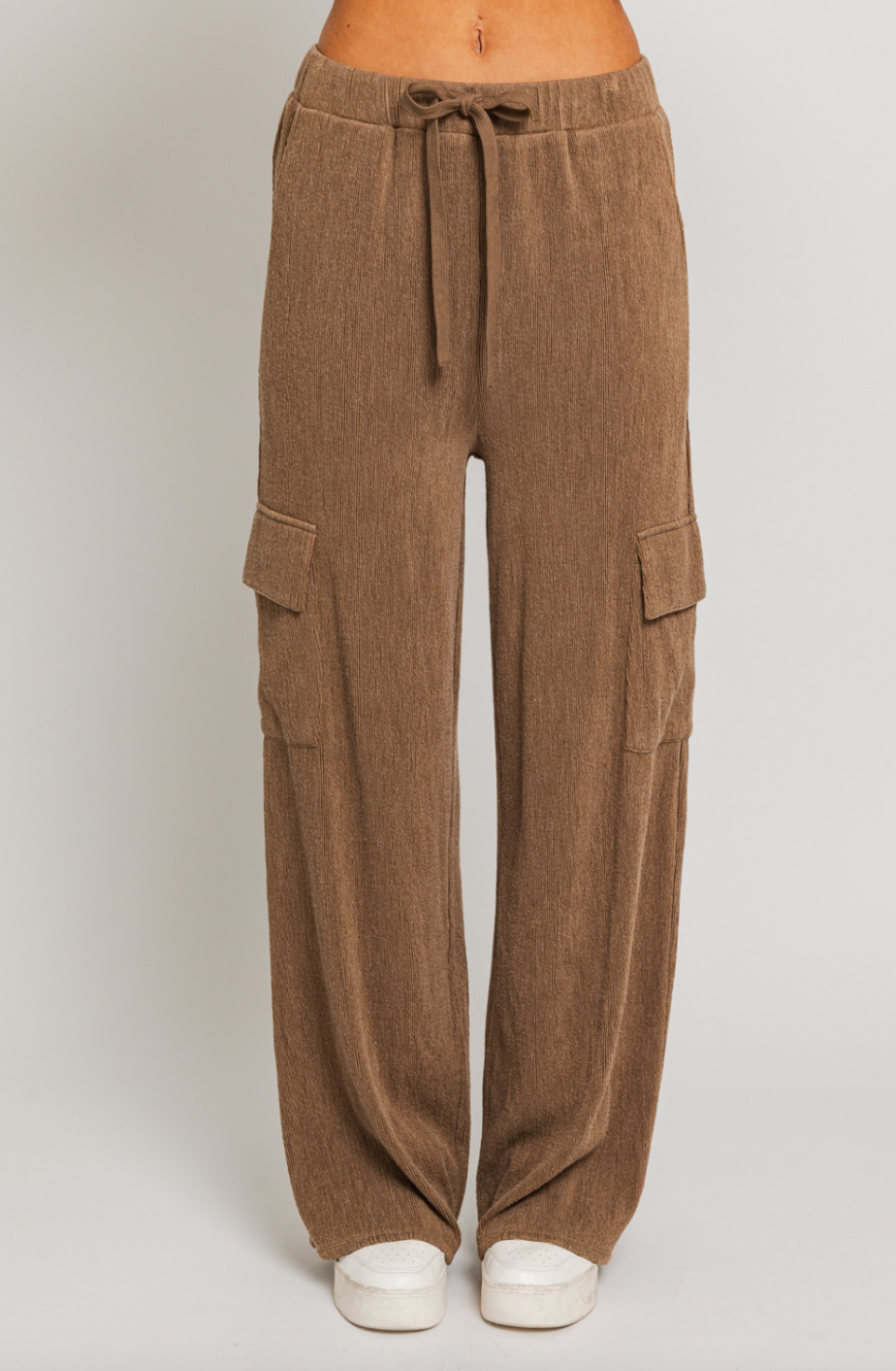 High Waisted Cargo Knit Pants