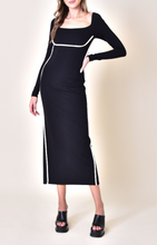 Load image into Gallery viewer, Long Sleeve Square Neck Midi Dress
