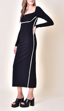 Load image into Gallery viewer, Long Sleeve Square Neck Midi Dress