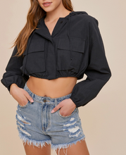 Load image into Gallery viewer, Hooded Square Pocket Cropped Jacket