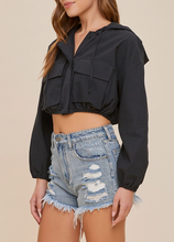 Load image into Gallery viewer, Hooded Square Pocket Cropped Jacket