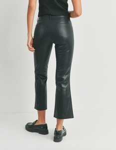 Cropped Kick Flare Coated Jeans