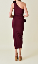 Load image into Gallery viewer, Rose One Shoulder Midi Dress