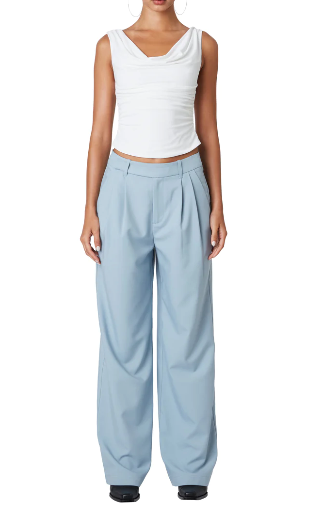 Mid Rise Wide Leg Trouser