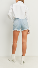 Load image into Gallery viewer, High Rise Distressed Hem Shorts