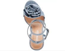 Load image into Gallery viewer, Rounded Toe Rosette Stiletto Heel