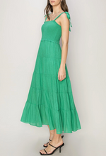 Load image into Gallery viewer, Tie Shoulder Tiered Maxi Dress
