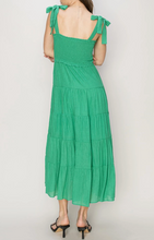 Load image into Gallery viewer, Tie Shoulder Tiered Maxi Dress