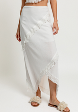 Load image into Gallery viewer, Fringe Trim Maxi Skirt