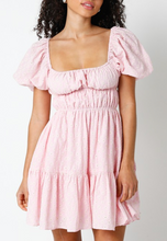 Load image into Gallery viewer, Puff Sleeve Eyelet Flare Mini Dress