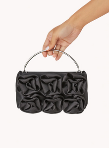 Rosette Satin Clutch