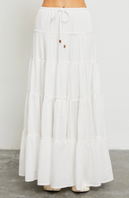 Load image into Gallery viewer, Drawstring Tiered Maxi Skirt