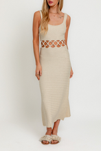 Load image into Gallery viewer, Square Neck Sleeveless Crochet Midi Dress