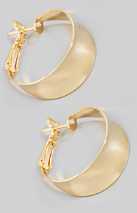 Wide Metallic Latch Hoop Earrings