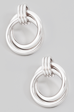 Load image into Gallery viewer, Double Ring Twist Drop Earrings