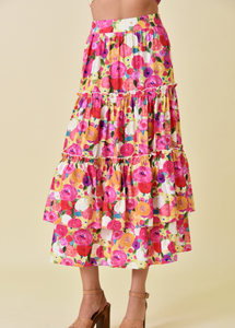 High Waist Floral Maxi Skirt