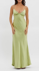 Low Neck Tie Back Maxi Dress