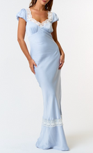 Load image into Gallery viewer, Capped Sleeve Satin Maxi Dress