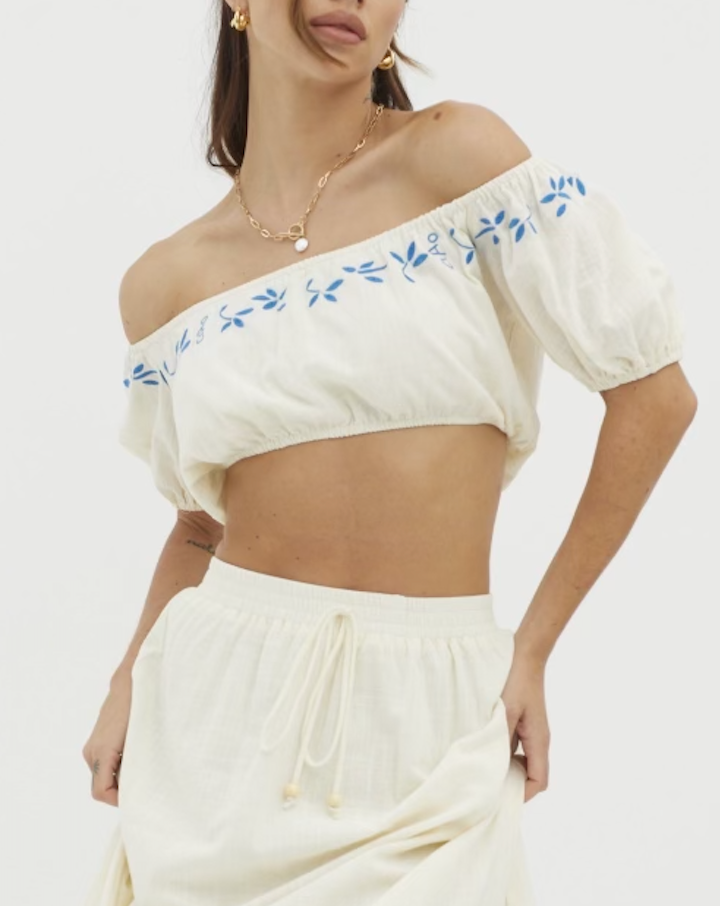 Off Shoulder Crop Top