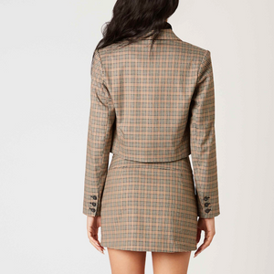 Cropped Plaid Blazer