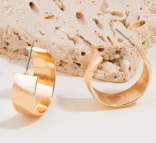 Load image into Gallery viewer, Wide Metallic Hoop Earrings