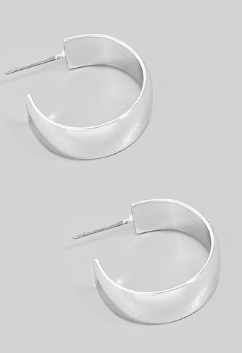 Wide Metallic Hoop Earrings