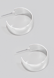 Wide Metallic Hoop Earrings