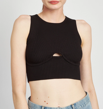 Load image into Gallery viewer, Sleeveless Ribbed Bustier Top