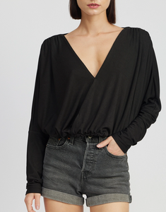 Dolman Twist Front Long Sleeve Top