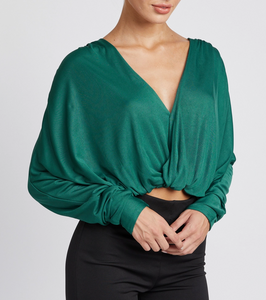 Dolman Twist Front Long Sleeve Top