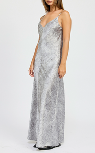 Crushed Velvet Low Back Maxi Dress