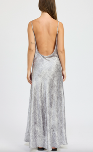 Crushed Velvet Low Back Maxi Dress