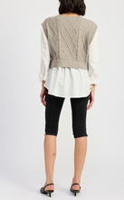 Load image into Gallery viewer, Cable Knit Sweater Button Down Top