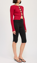 Load image into Gallery viewer, Long Sleeve Ribbed Bow Detail Top