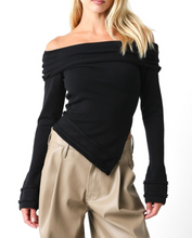 Load image into Gallery viewer, Off Shoulder Asymmetric Sweater