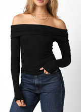 Load image into Gallery viewer, Long Sleeve Off Shoulder Top