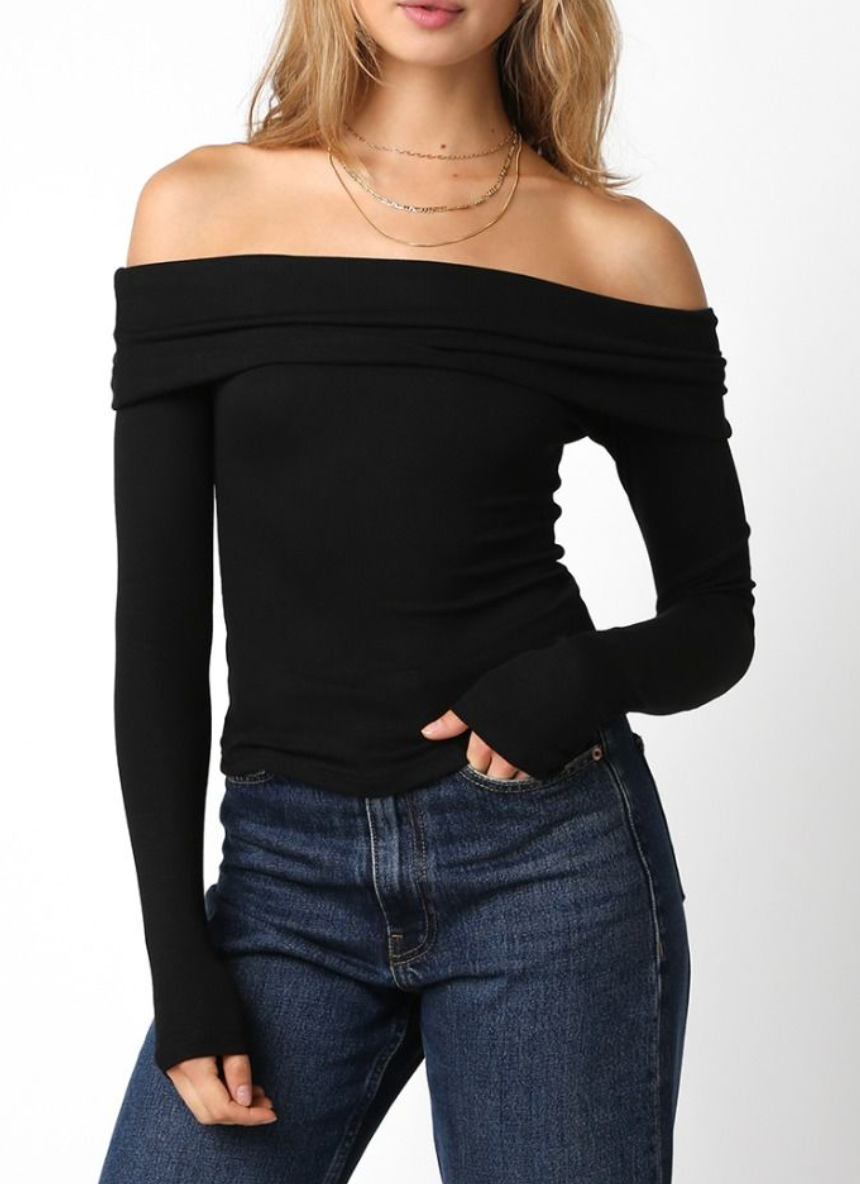 Long Sleeve Off Shoulder Top