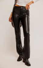 Load image into Gallery viewer, Vegan Leather Slit Boot Cut Pants