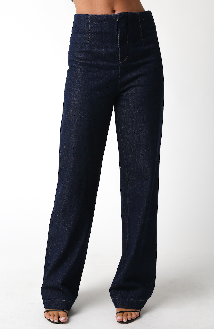 Mid Rise Straight Leg Jeans