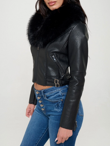 Fur Vegan Leather Jacket