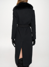 Load image into Gallery viewer, Faux Fur Belted Long Wool Coat