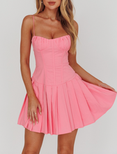 Load image into Gallery viewer, Sleeveless Corset Pleated Mini Dress