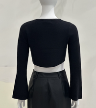 Load image into Gallery viewer, Bell Sleeve Bow Cropped Top