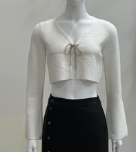Load image into Gallery viewer, Bell Sleeve Bow Cropped Top