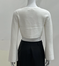 Load image into Gallery viewer, Bell Sleeve Bow Cropped Top
