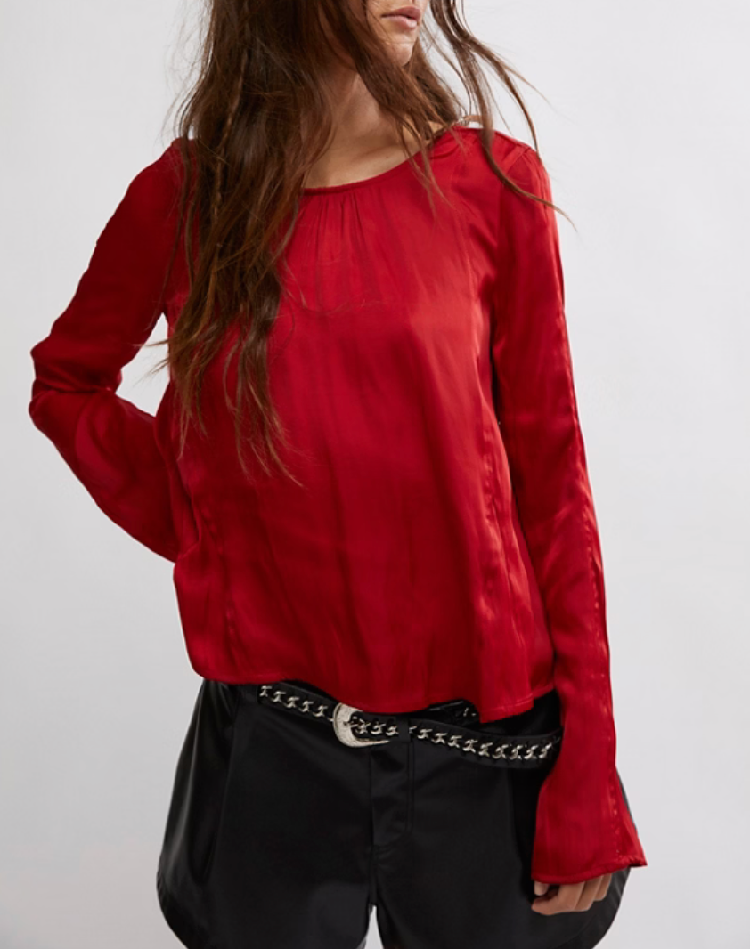 Long Sleeve Bow Back Top