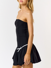 Load image into Gallery viewer, Tube Bubble Contrast Bow Mini Dress
