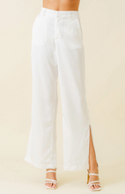 Load image into Gallery viewer, High Waisted Satin Side Slit Pants