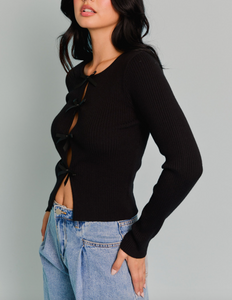 Long Sleeve Bow Sweater Top