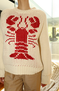 Crewneck Knit Lobster Sweater